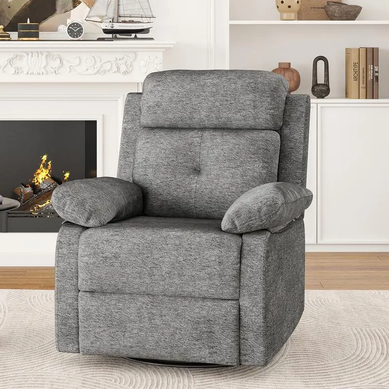 Compact Swivel Recliner Chair for Adults, Ideal for Small Spaces in Bedroom or Living Room