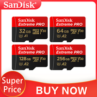 Sandisk Extreme PRO Card 64GB 128GB 256GB A2 Class 10 UHS-I U3 Max Speed Reading 170MB/s V30 32GB A1 Micro SD Card Memory Card