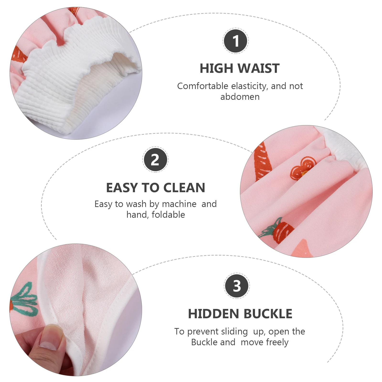 

1 шт., детская хлопковая юбка-подгузник с высокой талией, тренировочные штаны, водонепроницаемая, герметичная, впитывающая детская юбка для приучения к горшку