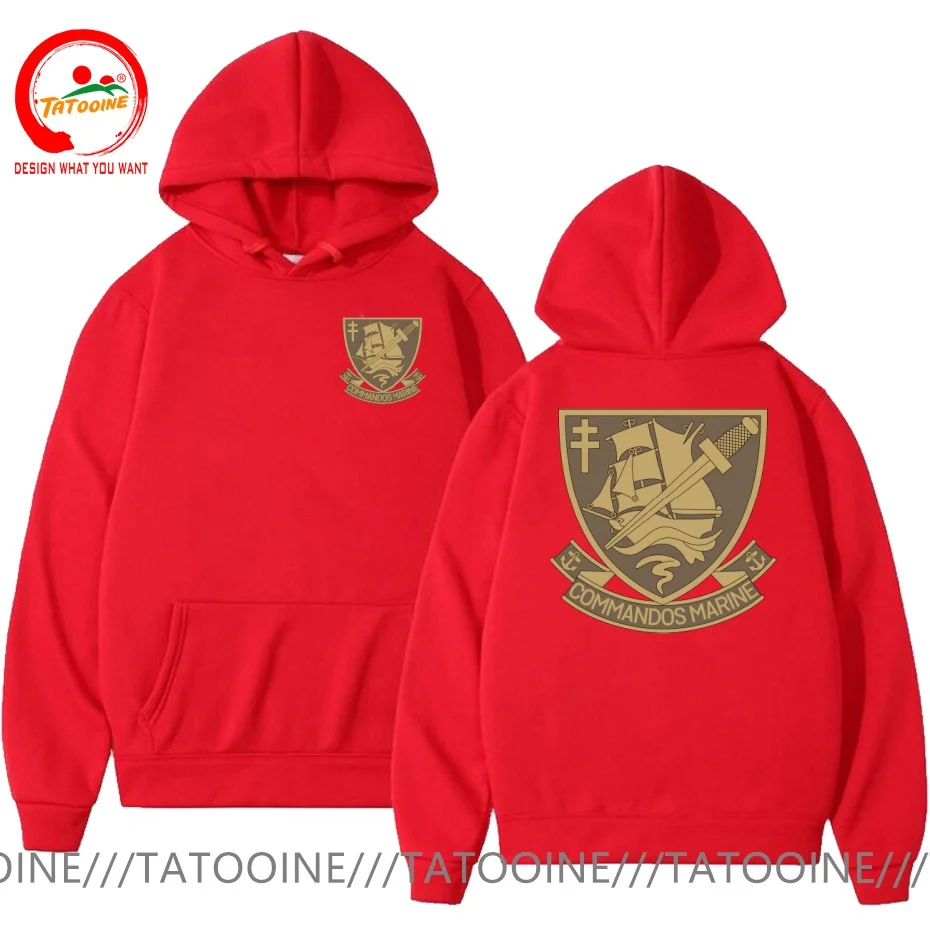 Camiseta masculina da Marinha Francesa, modelo Commando Marine, roupa casual moderna e elegante, camiseta estilosa para o dia a dia, camiseta masculin