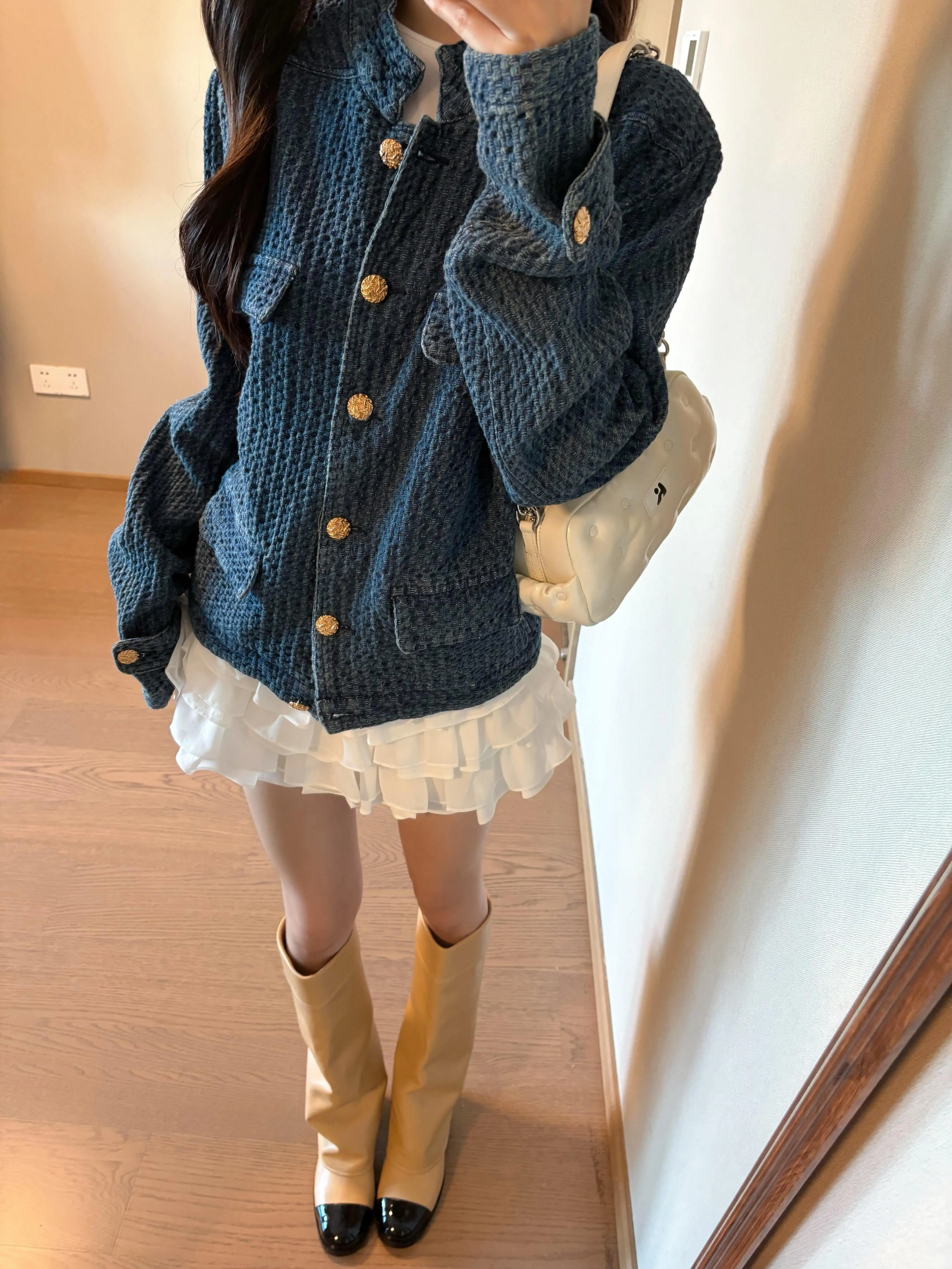 

Женский твидовый жакет в стиле бомбер, осенний, в стиле авиаторской/карго, с молнией, в стиле милитари, рабочая одежда, для треккинга, с карманами, разноцветный