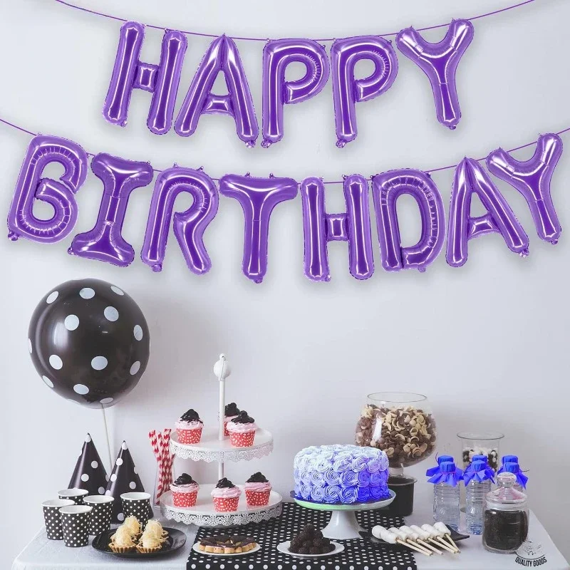 16 Inch Purple Foil Happy Birthday Banner Balloons Decorations Lavender Happy Birthday Lilac Happy Birthday Baby Shower Ballloon