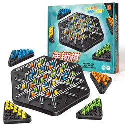 New Geometry Chain Chess Puzzle Triangle Chess Desktop Game Rubber Band Training Family Interaction Exercise Thinking Toys Gifts