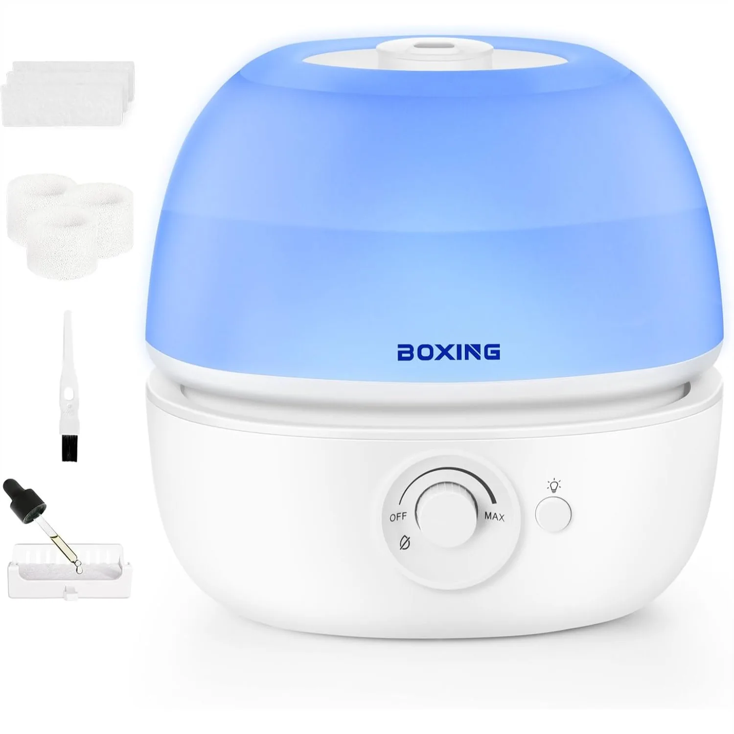 

3L Top Fill Humidifier for Bedroom, 20dB Quiet Cool Mist with Night Light, 30H