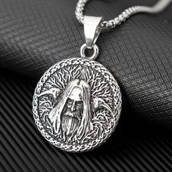 Vintage Odin Double Headed Crow Pendant Charm Men's Necklace Fashion Hip Hop Punk Accessories Jewelry Party Gift Wholesale