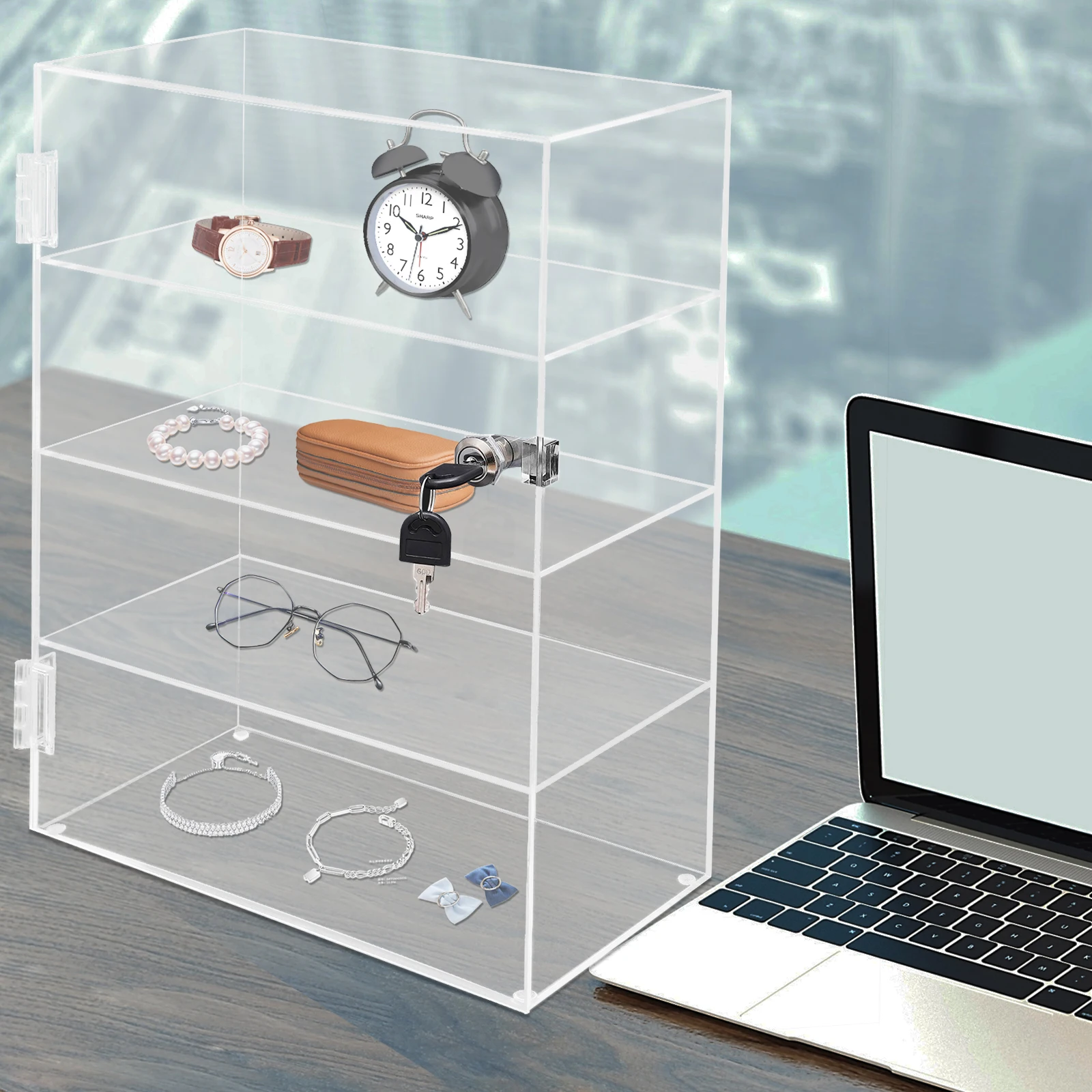 

4 - Tier Acrylic Display Case with Lock