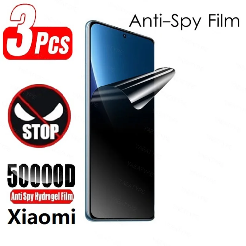 3Pcs Privacy Hydrogel Film For Xiaomi Redmi 8 8A 9 9A 9C 10A 10C Redmi Note 8 9 10 Pro Max 8T 9T 9S Screen Protector film
