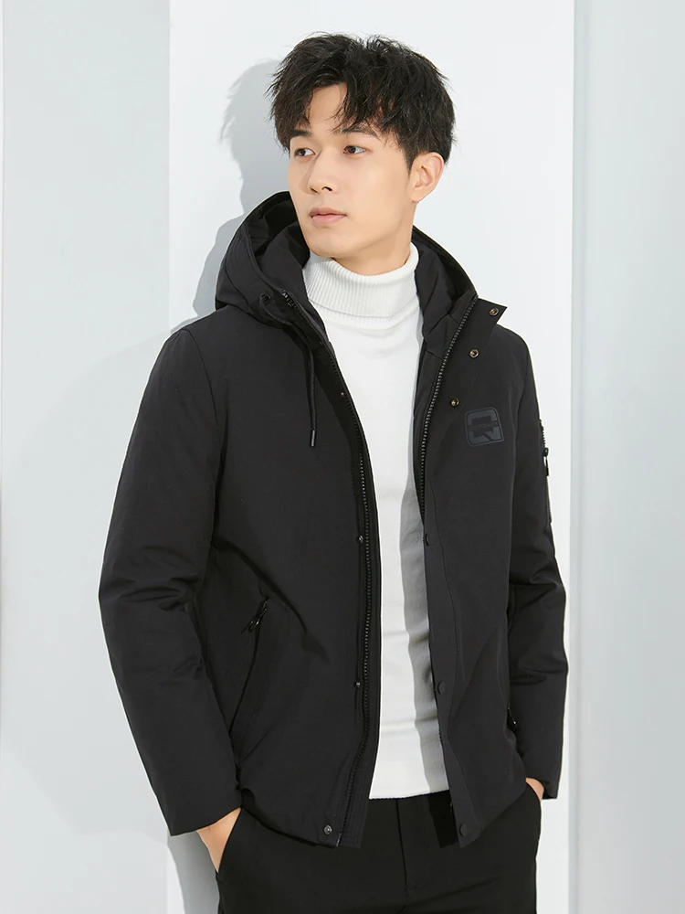 

Мужская модная стеганая куртка 2023 года, зимняя теплая повседневная куртка с капюшоном, прочная молодежная верхняя одежда с наполнителем из белого пуха