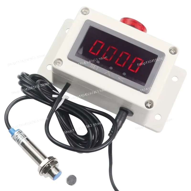DC Magnetic Induction Hall Tachometer Sensor, Anti-Interference Motor Speed Meter, Low Speed & Overspeed Alarm