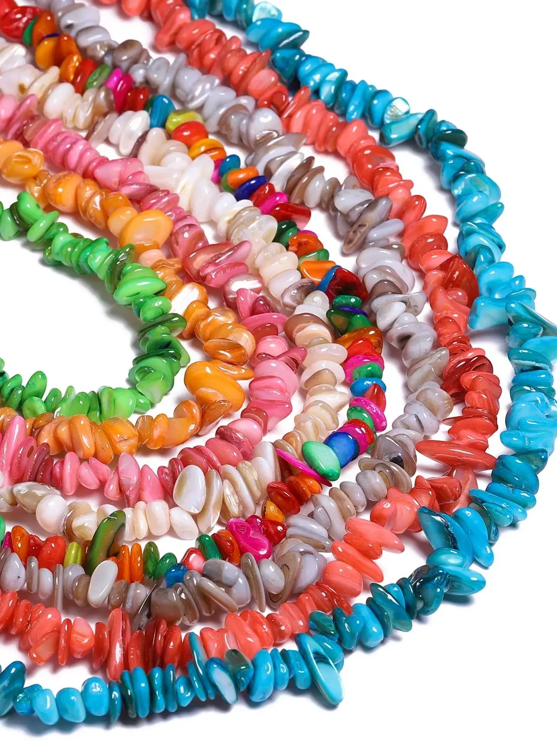 AliExpress TANANTA 5-8mm Irregular Shell Beads Colorful Freeform Chip Gravel Loose Spacer Beads for Jewelry Making Diy Beading Accessories