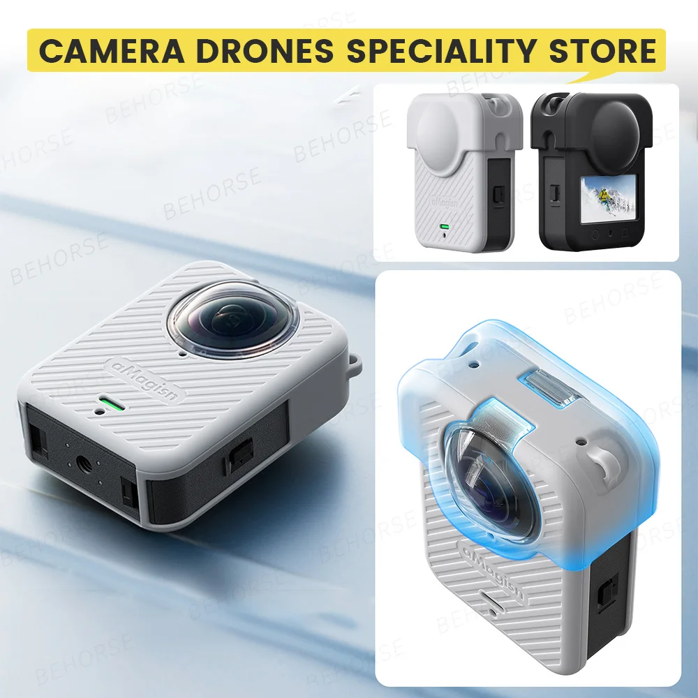 Capa protetora de silicone para dji osmo 360, capa de corpo inteiro, tampa de lente, capa protetora para dji osmo 360, acessórios de câmera