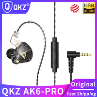 Original QKZ AK6 PRO Wired Earphone HIFI Stereo Headset With MIC HD Call 3.5mm AUX In-Ear Music Game Sports Headphones