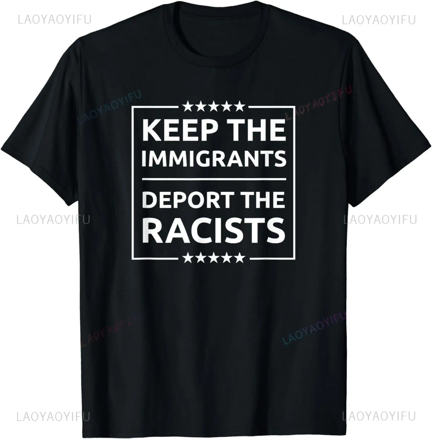 Deporting Racist Pro-immigrant T-shirts Casual Breathable Tops Oversized Short-sleeved Shirts