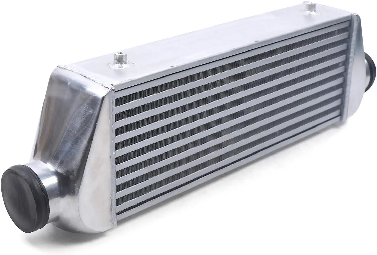 Intercooler turbo universal Montaje frontal Intercooler Entrada y salida de 3" Reemplazo directo para cualquier sistema de cargador turbo Plata