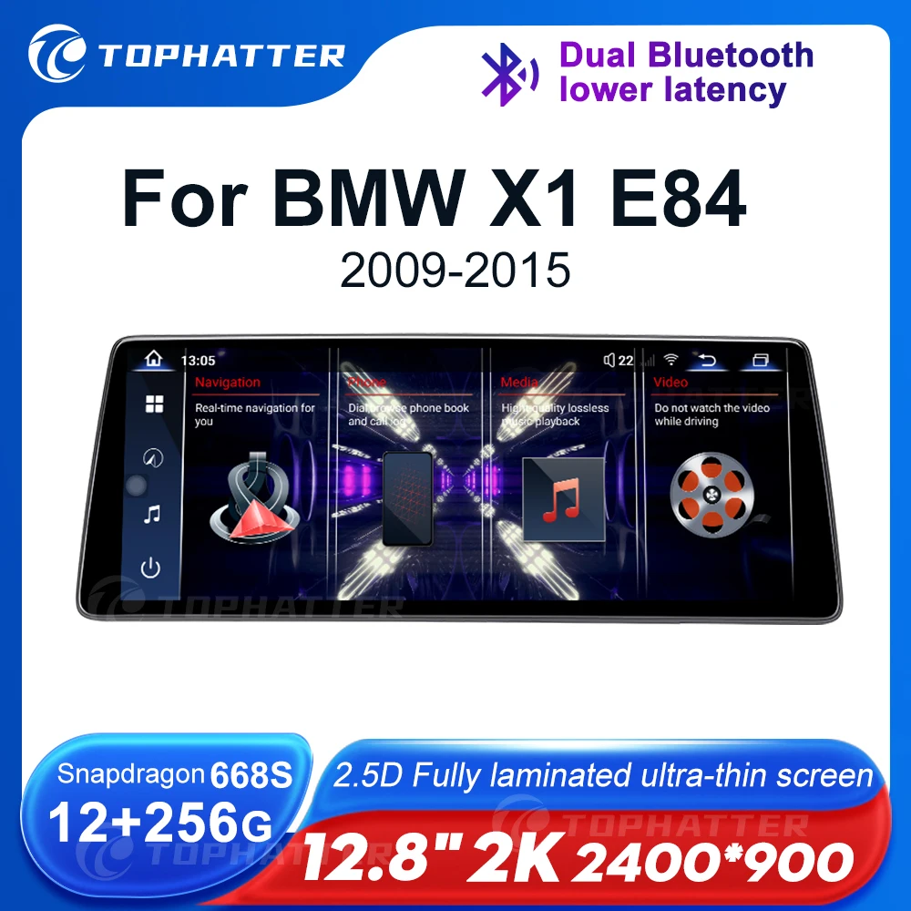

12.8 2K 2400*900 2.5D Car Radio For BMW X1 E84 Screen CarPlay Android Auto Multimedia Player Navi Display Head Unit 360 Audio HD