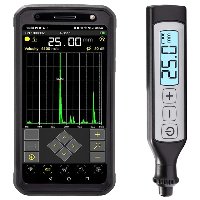 A1207 High Precision Smallest Ultrasonic Metal Thickness Gauge with CE Certificate Made in Germany