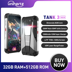 Unihertz Tank 3 8849 120W 5G Waterproof android 13 32GB 512GB 23800 mAh 6.79