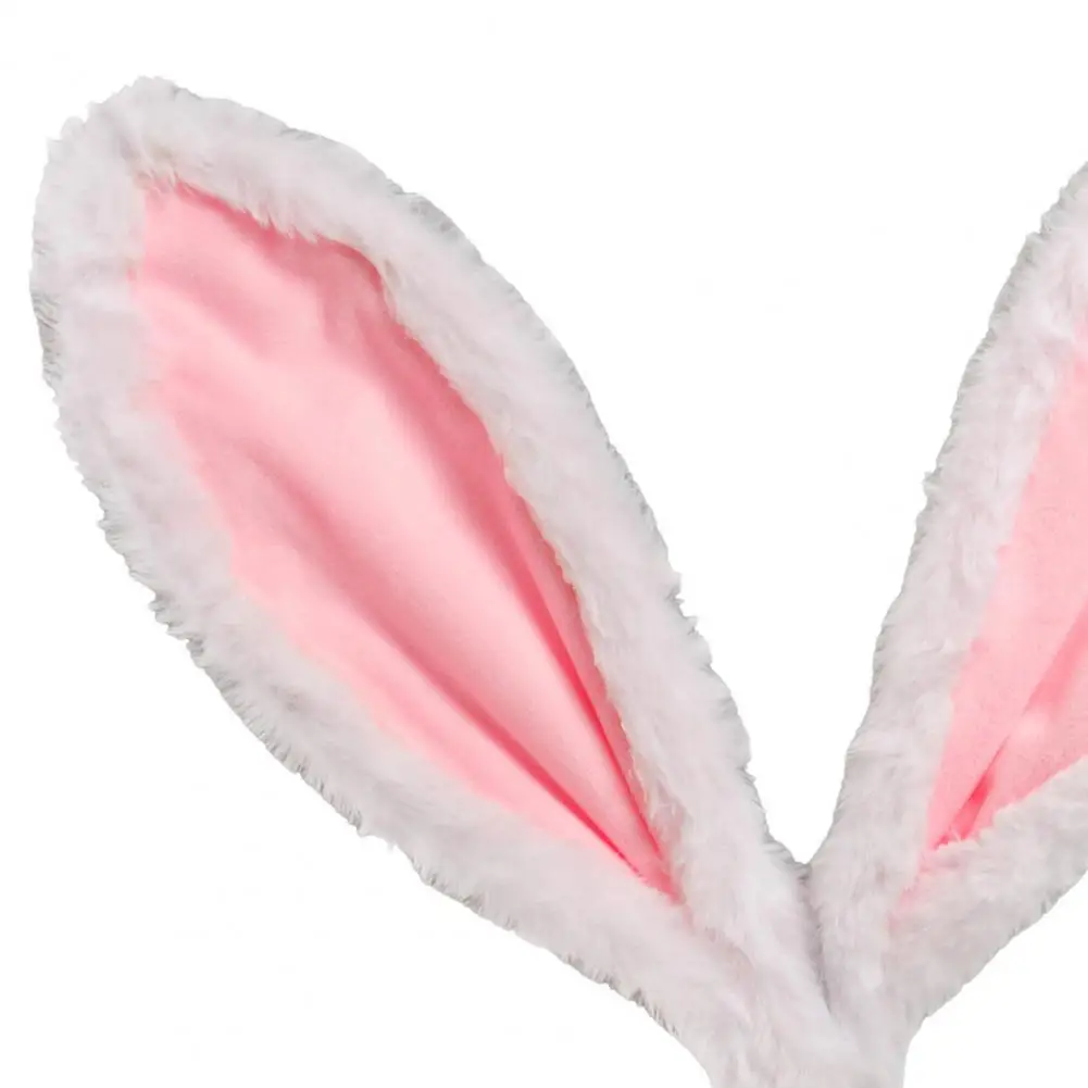 Decorative Bunny Ears Topper Easter Bunny Ear Tree Topper with Led Light Plush Rabbit Ears Christmas Decoration Metal Spring
