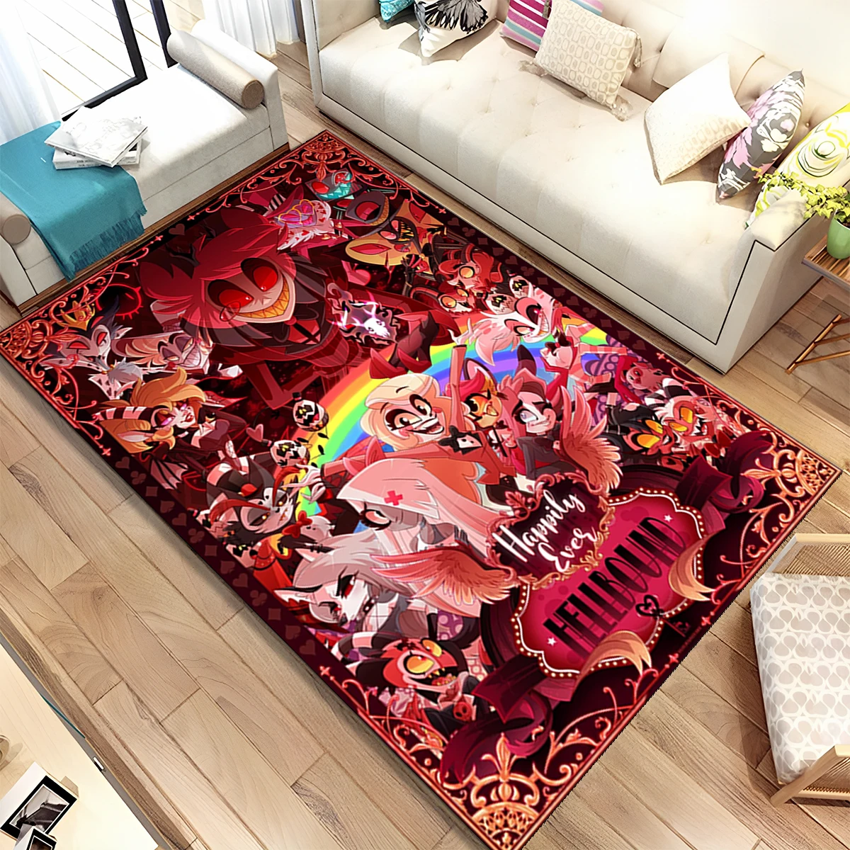 Helluva Boss Blitzo Adult Animation Cartoon Area Rug,Carpet for Home Living Room Bedroom Sofa Doormat Decor,Non-slip Floor Mat