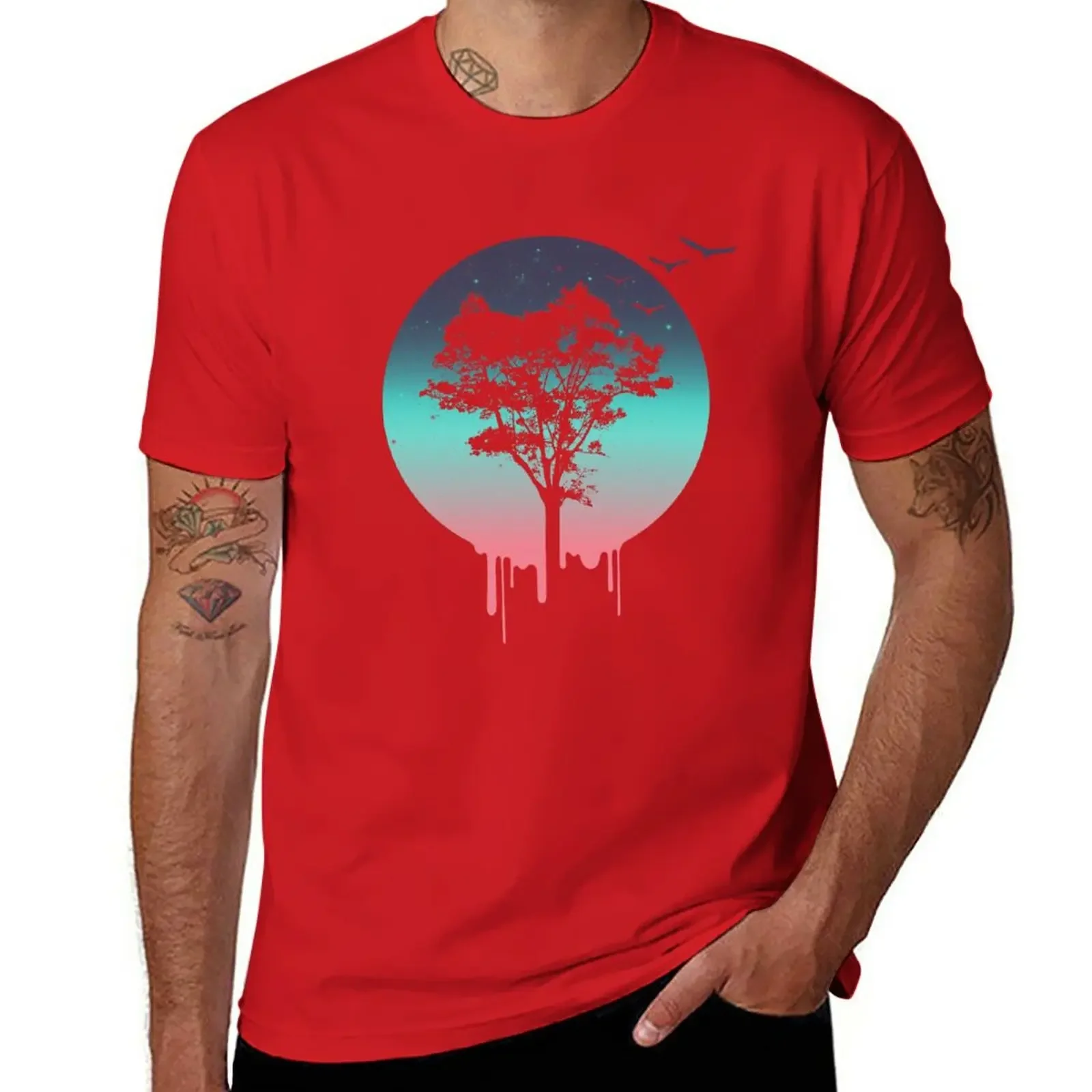 

New Tree Of Life T-Shirt basketball graphic tees sweat men workout shirt