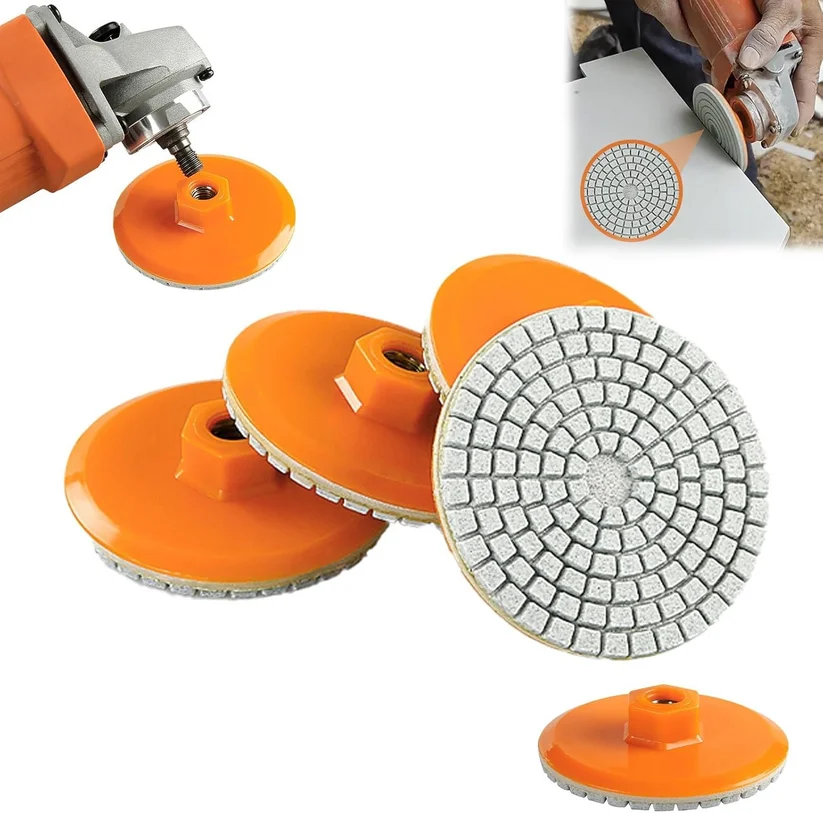 1/3/5pcs 80mm 3 Inch Cylindrical Abrasive Block Wet Dry Buff Disc for Polishing Sanding Marble Granite Concrete Countertop Stone