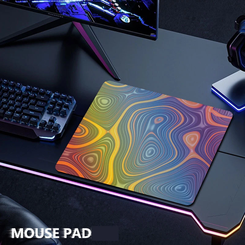 Rainbow Coated Mouse Pad Without Wrapping Edge National Tide Style Gaming Desk Pad Non-slip Rubber Tiger Gaming MousePad