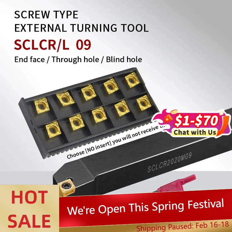 

SCLCR/L токарный инструмент SCLCR1212H09 SCLCL1616H09 SCLCR2020K09 SCLCR2525M09 держатель внешнего токарного инструмента для карбидных вставок CCMT09
