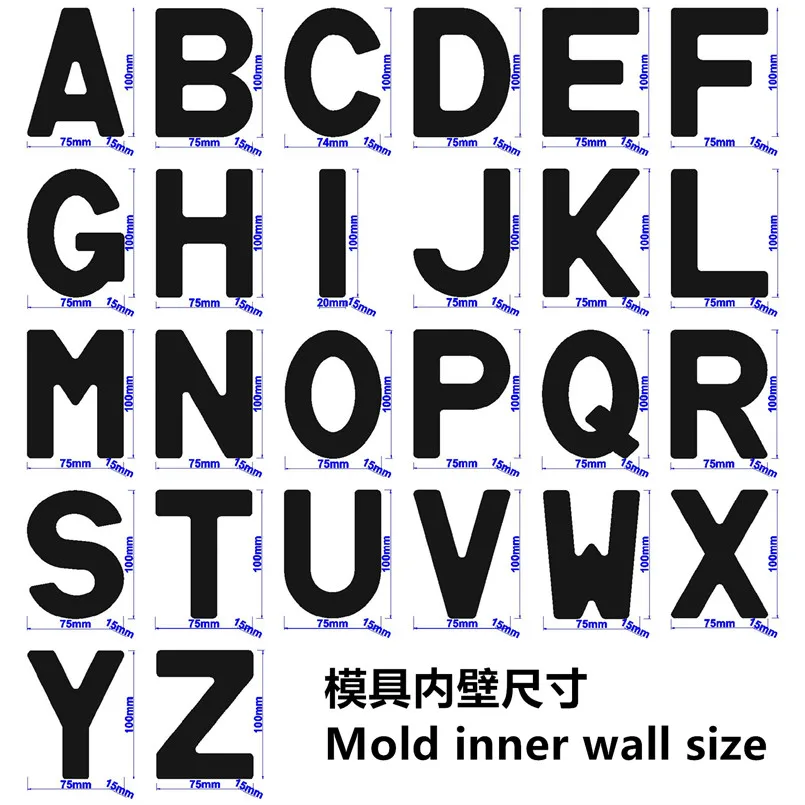 26 حرفًا بحجم 10 سم، قوالب بلاستيكية، تسلية ثقافة الرسوم المتحركة، أدوات فندان الكيك، قاطعة فواكه الكوكي والسوشي