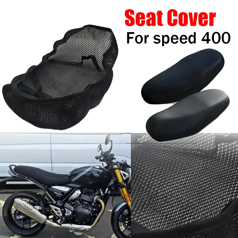 

Для Speed 400 3D сетчатый чехол на сиденье мотоцикла, дышащая, быстросохнущая, водонепроницаемая, нескользящая