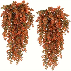 2Pcs artificial hanging vines, autumn foliage plants,plastic fake autumn garlands, Halloween decorative artificial flower plants