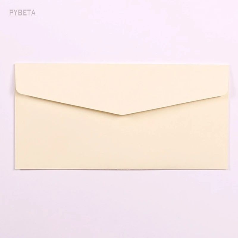 50pcs-  22*11cm 120gsm Kraft Paper Letters Envelope Wedding Business Invitation---kraft white black beige color