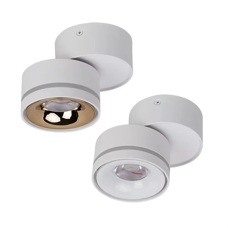 Imagem -03 - Downlights Led Reguláveis Montados na Superfície Holofotes Cob de Alumínio Lâmpada do Teto Ajustável para Loja 10w 12w 15w 18w ac 90260v