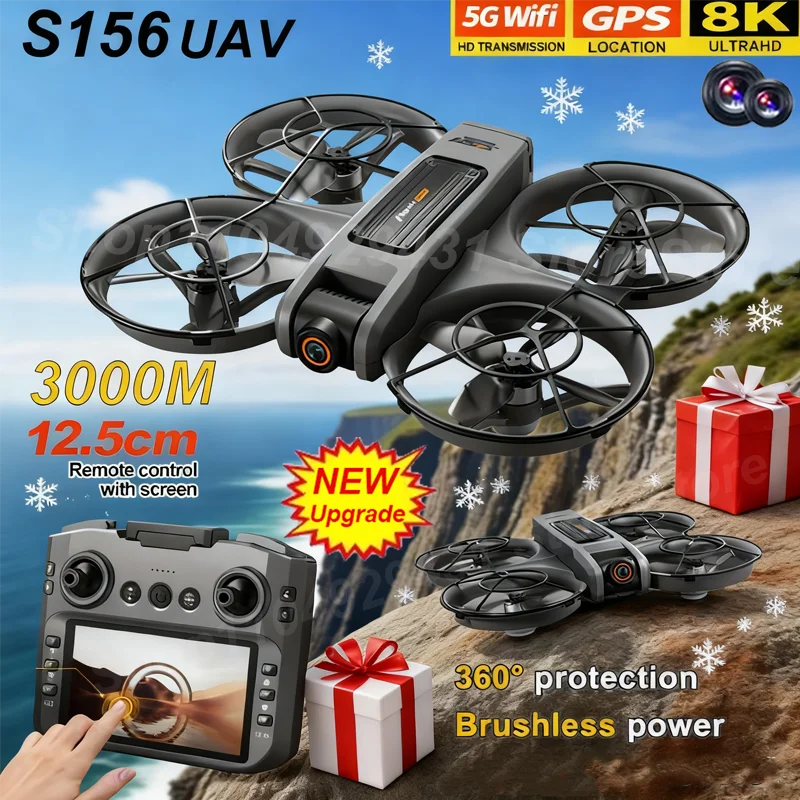 

S156 RC Дрон 2,4G 5G GPS Профессиональный 8K HD Аэрофотосъемка Пульт дистанционного управления Самолет HD Двойная камера Квадрокоптер мальчик Игрушки Подарки