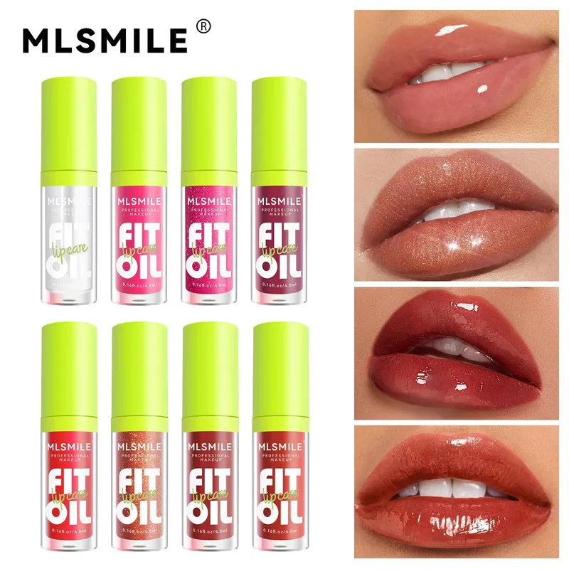 

MLSMILE Women's lip glaze moisturize lasting lucency Lip care oil 8 color Winter party essential 2025 New C34C01