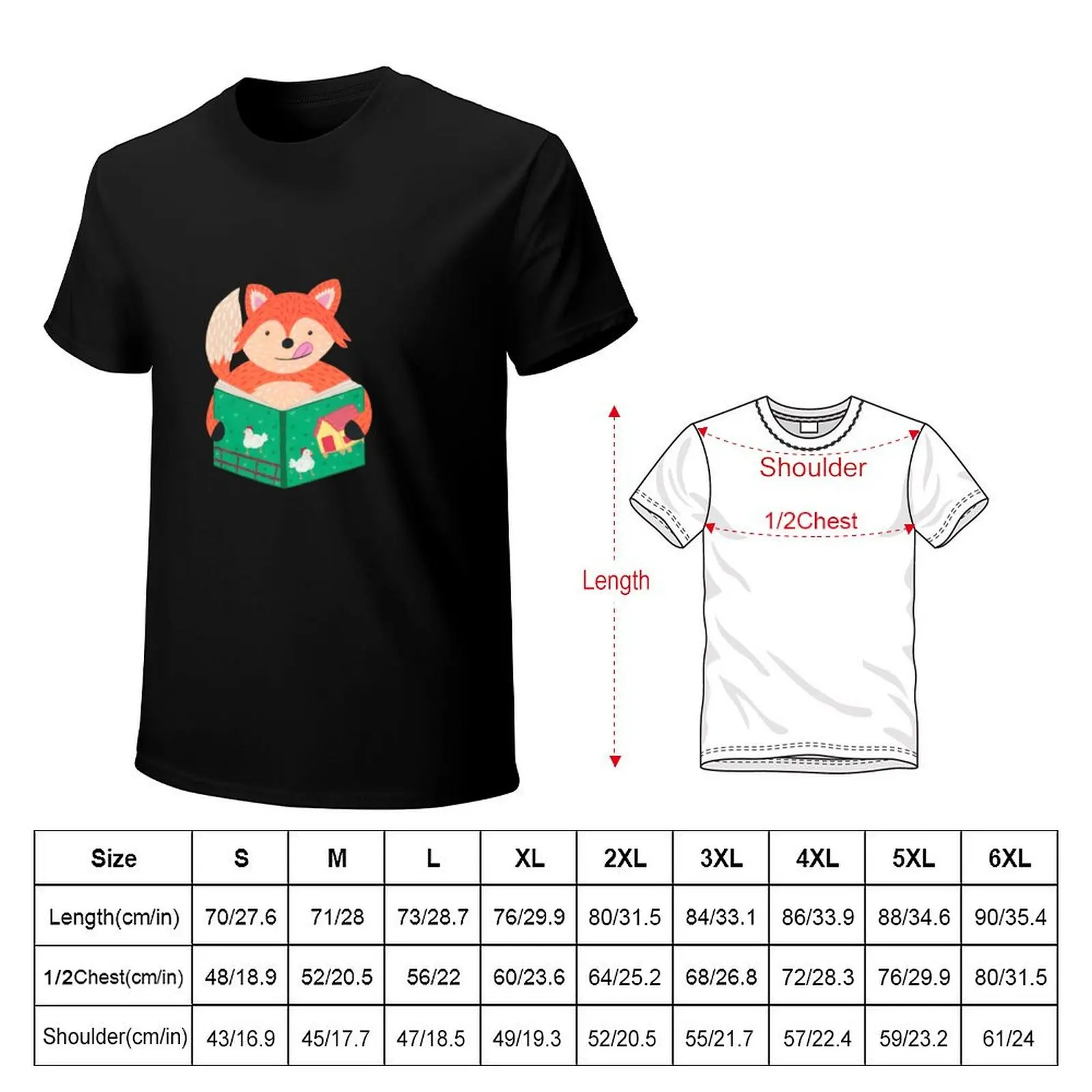 Animals with books part 1 - Fox reading a recipe book T-Shirt man t shirt summer T-Shirt