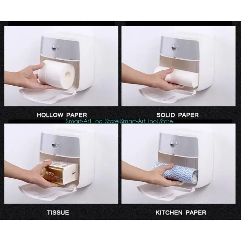 E1PB Waterproof Bathroom Tissue Holder and Smartphone Stand Home Accessory Portable for Convenient Access In Any Room