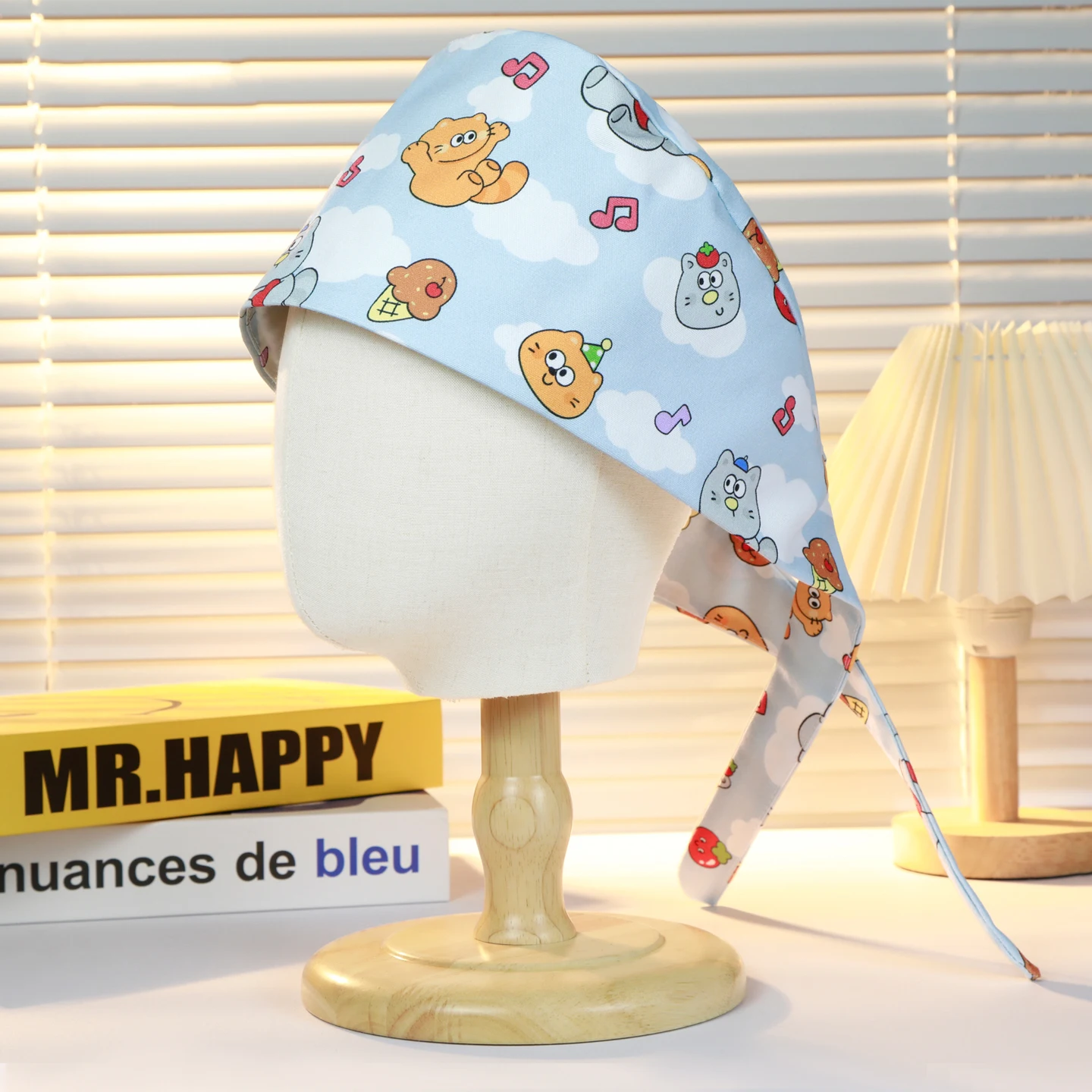 New Product Cartoon Printed Nurse Surgical Cap Pet Hospital Breathable Surgeon Hat Beauty Salon Dental Clinic Scrubs Caps K1010