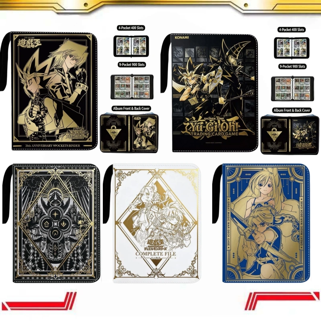 遊戯王！-カードアルバム-ユギ・ムト-ダーク・マジシャン・ガール-4-9ポケット-400-900スロット-tcgトレーディングカードホルダー-収納-アニメファンへのギフト
