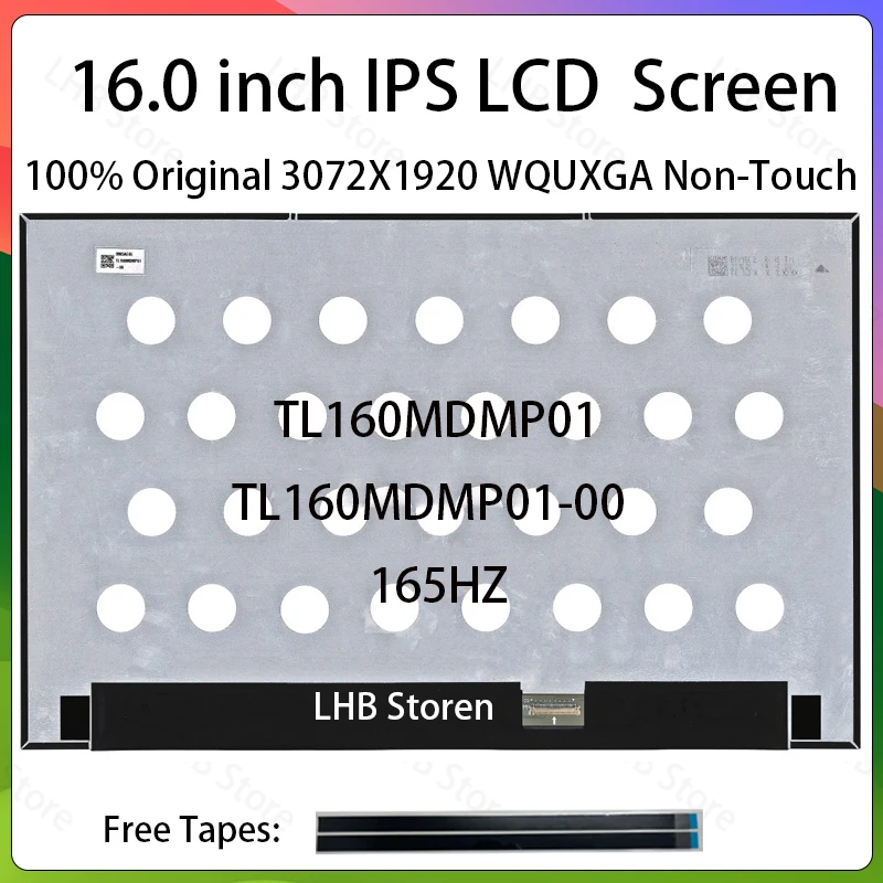 16 Inch 165Hz Laptop LCD Screen TL160MDMP01 TL160MDMP01-00 Display Matrix Panel Replacement 3072x1920 Non-Touch