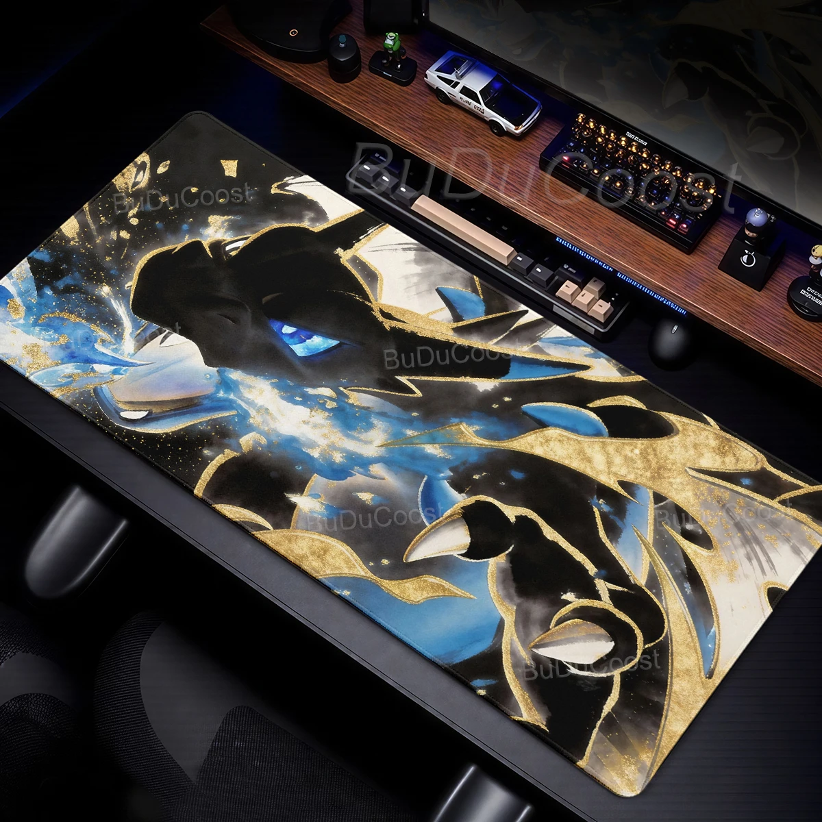 Tapis de souris de jeu Anime P-Pokemon Ink Wash Greninja Charizard, tapis de bureau en caoutchouc antidérapant avec bord cousu, accessoires pour ordinateur portable