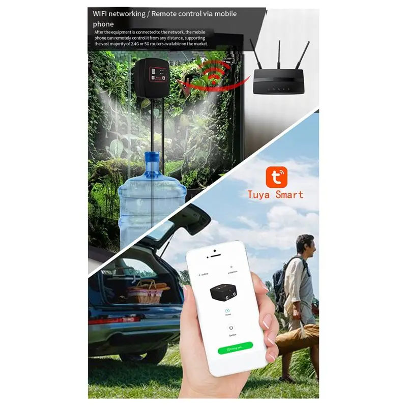 Tuya Wifi Plant Watering System Intelligent Spray Humidification System Humidification System With 4 Spary Heads EU Plug