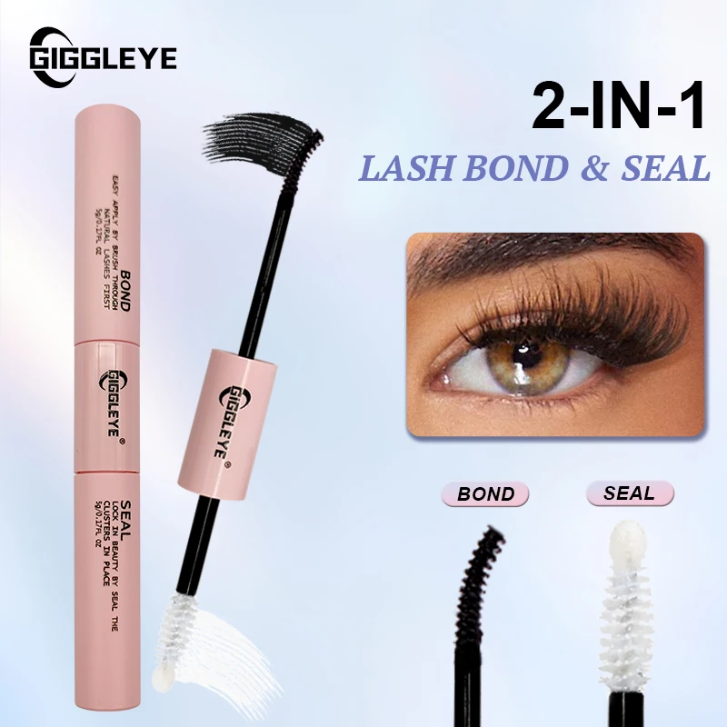 Giggleye False EyeLash Clusters Glue 2 in 1 Bond and Seal DIY10 ML Glue Lasting Waterproof Tasteless Clean Glue