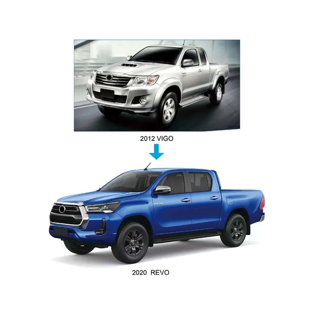 Car body kit for  Hilux VIGO 2012 to REVO 2020 style front bumper with grille headlights fog lamp plug and play