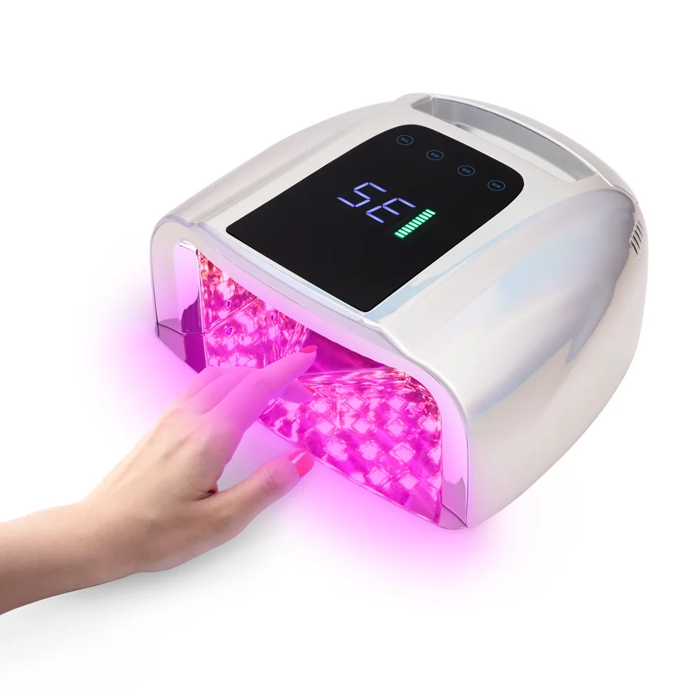 

High Quality Cordless UV Nail Lamp Rechargeable 4 Timer Setting LCD Display Nail Polish Machine