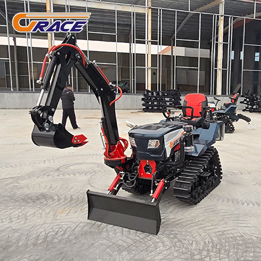 

Crawler Farm Mini Tractor Fertilizer Spreader Machine/Mini Tractors in Paddy Fields With Rotary Tiller