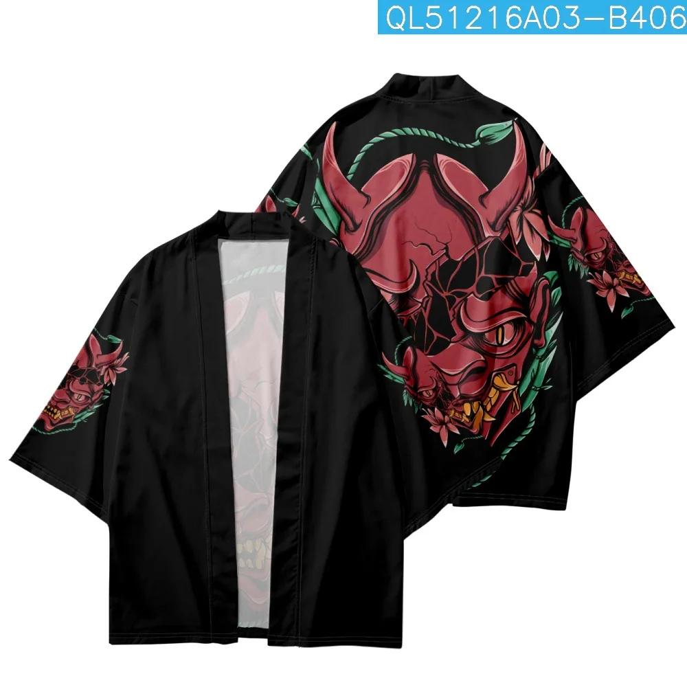 

Black Fashion Beach Yukata Streetwear Summer Traditional Japanese Printed Men Women Cosplay Kimono Casual Haori Cardigan