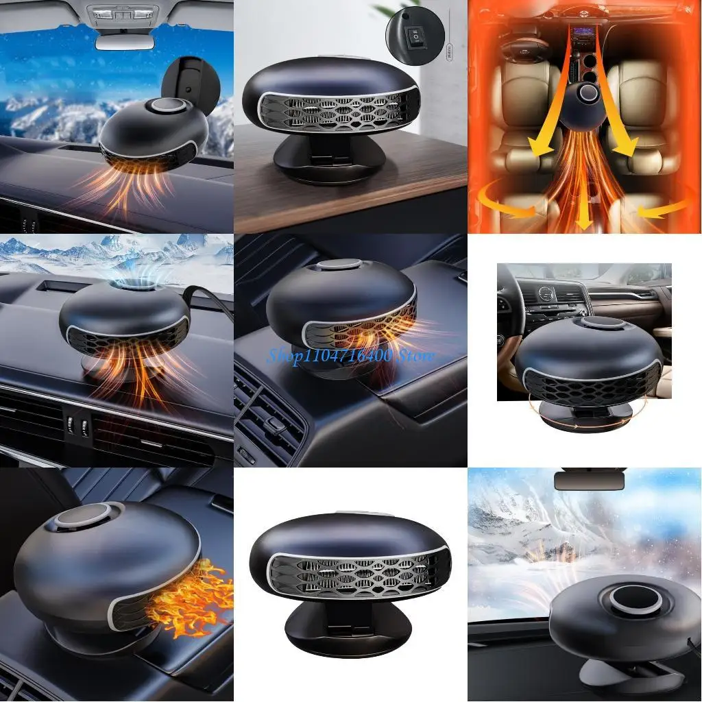 

y1gd Portable Car Heater Defroster, 12V Car Air Heater Temperature Window Windshield Defroster&Cooler Fan