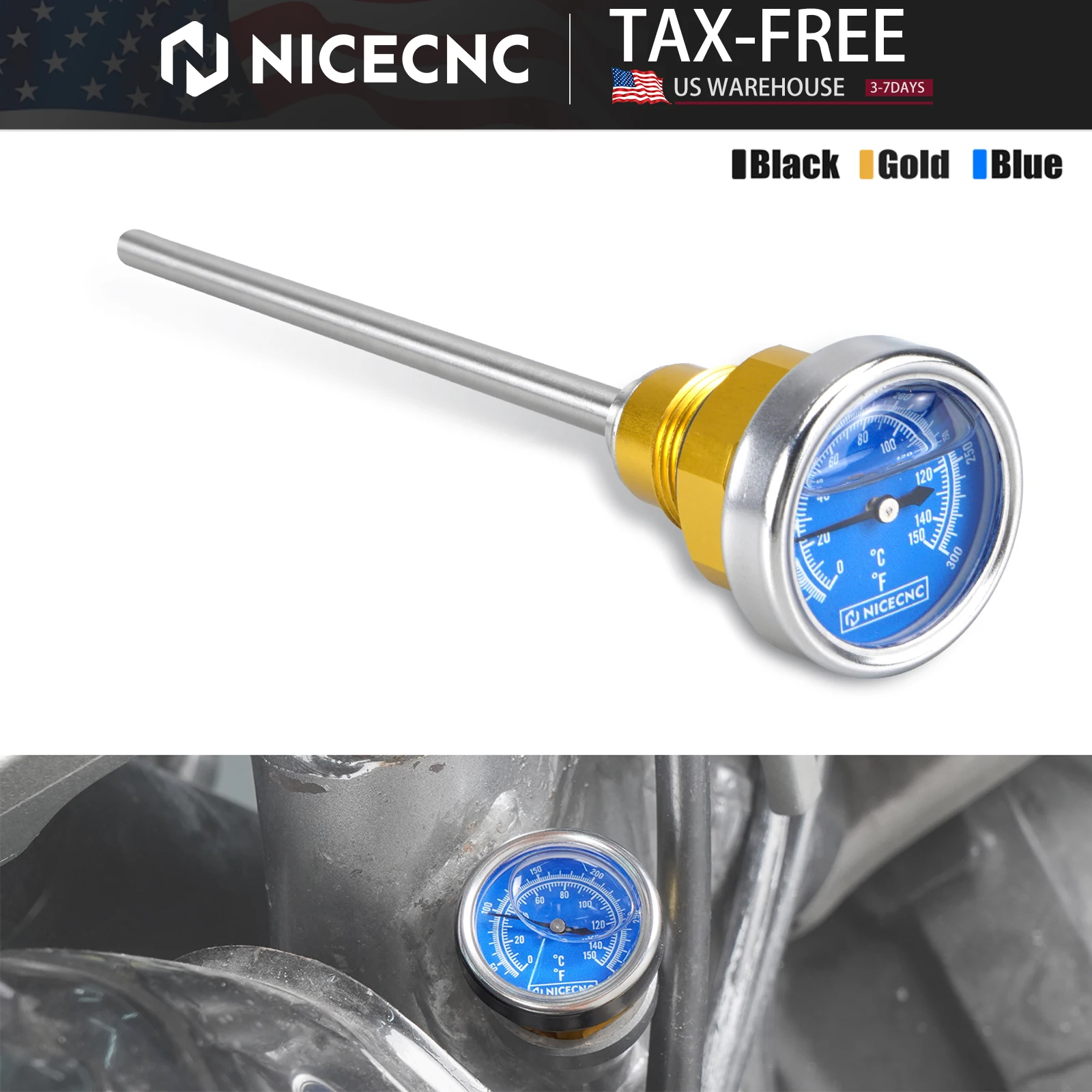 

NICECNC For Suzuki DRZ400 DRZ400S DRZ400E DRZ400SM DR-Z 400 E S SM 2000-2024 Motorcycle Oil Temperature Thermometer Dipstick