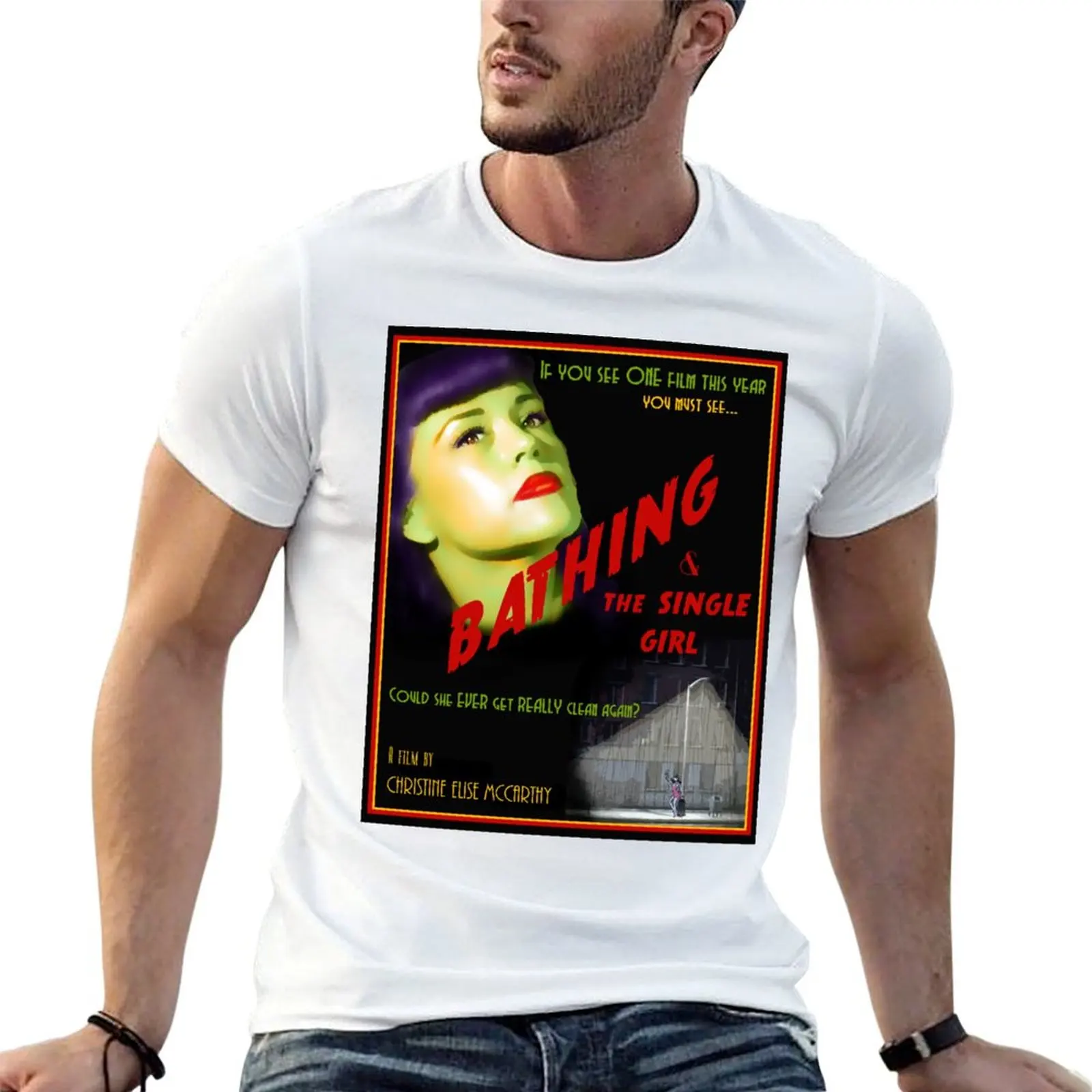 

Мужской хлопок и постер для купания, 100% футболка, футболка для девочек, одинарная летняя рубашка