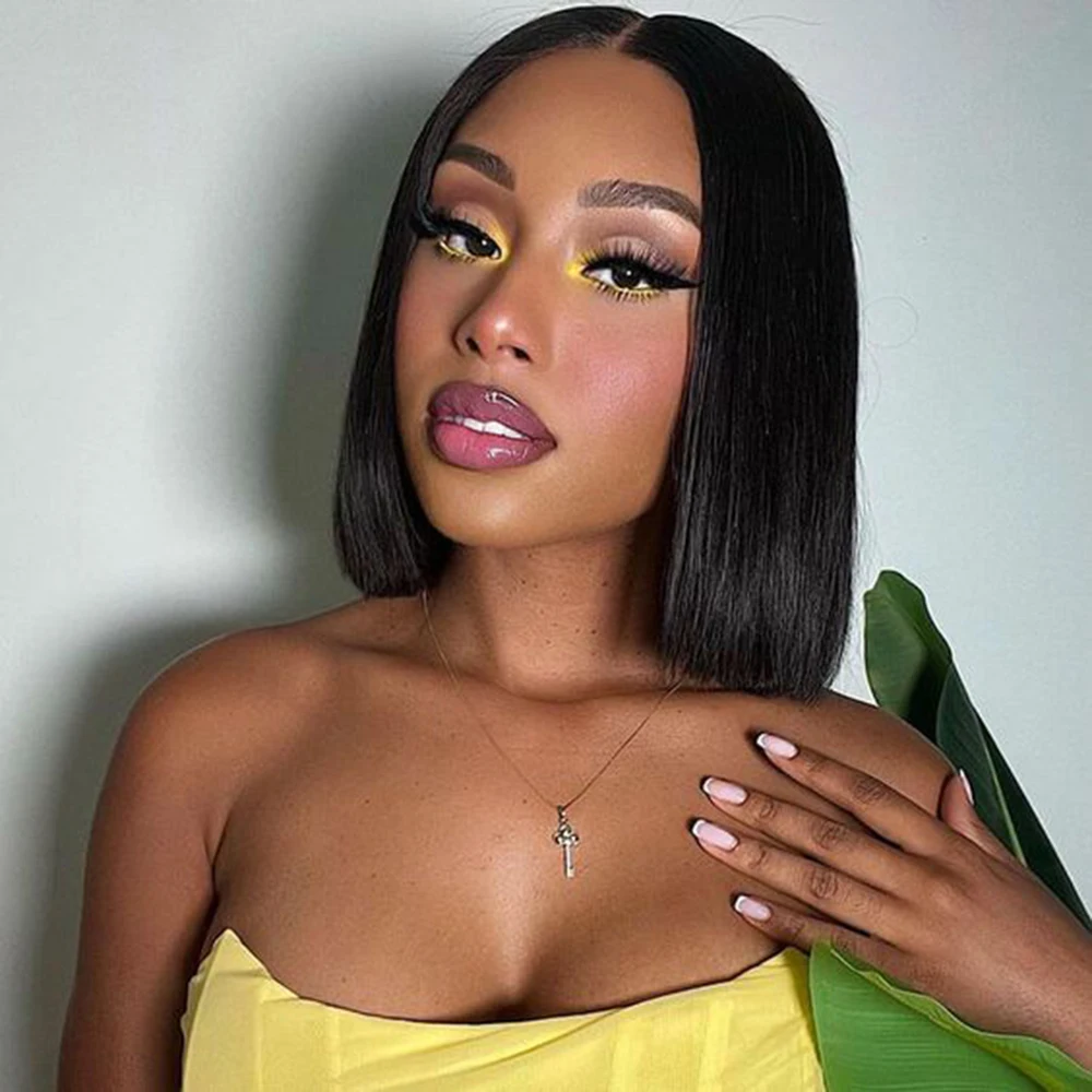 

Wear And Go Short Bob 7x5 Glueless Wig Straight Human Hair Wigs For Black Women 6x4 Glueless Closure Bob Wig Brazilian Hair